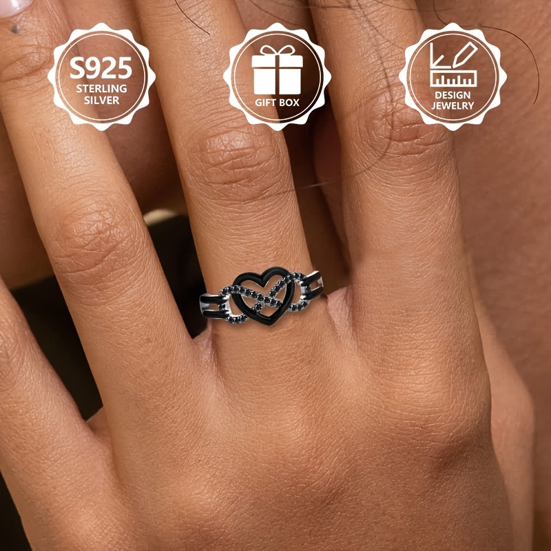 925 Silver Heart Shaped Women's Ring Minimalist Design